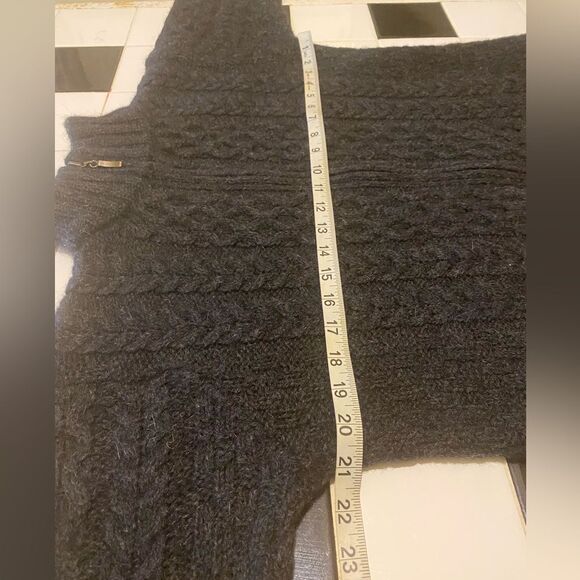 Ireland Inis Crafts 100% Merino Wool Zip Cable Knit Fisherman Sweater SZ Medium - Picture 7 of 9